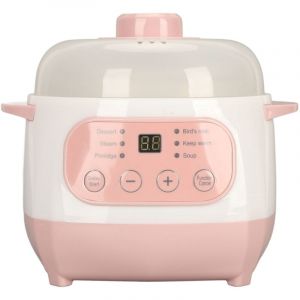 Mijoteuse, 200W 1L Petite Mijoteuse avec Pot Int&eacute;rieur en C&eacute;ramique Temp&eacute;rature et Dur&eacute;e R&eacute;glables Mini Marmite &eacute;lectrique Automatique Cuiseur de