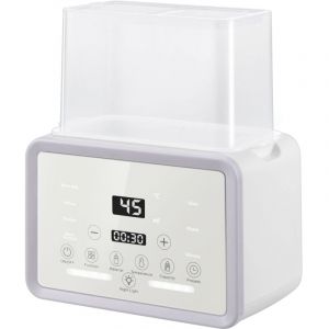 Chauffe biberon Baby pour 2 Biberons, Blanc – Chauffe biberon 4-en-1 avec Stérilisateur et Régulation de Température, Réchauffeur d’Aliments pour