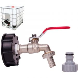 Robinet Cuve 1000L Robinet Recuperateur Eau De Pluie, Adaptateur De R&eacute;servoir D'eau IBC 1/2" Double Robinet Recuperateur Eau De Pluie,Robinet En