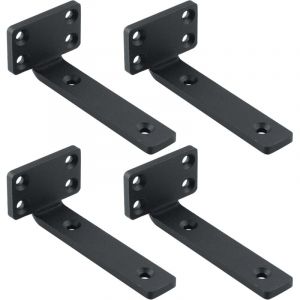 4 Pi&egrave;ces Supports d' &Eacute;tag&egrave;re Flottants Mural, Large &Eacute;ventail d'Applications, Equerre Etagere Murale Durable/Pratique, 15 x 4 x 6.5 CM, Noir
