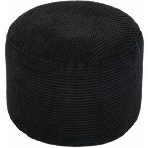 Loft 25 - Pouf pour salon, Pouf rond d'intérieur en velours côtelé pour repose-jambes, Pouf ergonomique 30x44 cm pour adultes et enfants, Pouf