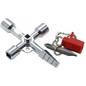 Cl&eacute; Universelle Armoire Electrique Cl&eacute; Triangle Cl&eacute; Carr&eacute; pour Train Armoire &eacute;lectrique Ascenseur Outil &agrave; Main Multifonctionnel