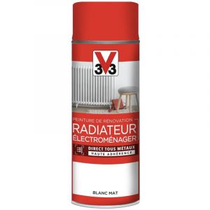 A&eacute;rosol Peinture De R&eacute;novation V33 Radiateur &Eacute;lectrom&eacute;nager Blanc Mat 0,4 L