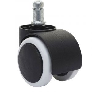 HHG - jamais utilisé] 5x roulettes pour sol dur 332, roulettes pour chaise de bureau, 150kg capacité de charge 50mm, blanc