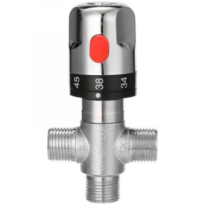 Vanne Mélangeur Eau Chaude Froide Robinet mitigeur thermostatique en laiton solide Robinet température fixe pour lavabo Cuisine Salle de bain