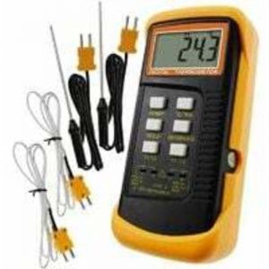 Thermom&egrave;tre De Type K Avec Capteur De Thermocouple 1300 &deg; C (&deg; C, &deg; F Et K Avec 4 Thermocouples (c&acirc;bl&eacute; Et Acier Inoxydable)