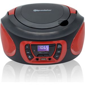 Roadstar - CDR-365U/RD Radio cd Portable Numerique fm pll, Lecteur cd, cd-r, cd-rw, MP3, usb, Stereo Noir/Rouge - Noir/Rouge