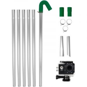 MAXBLAST Lot de Perche d'Aspiration de Goutti&egrave;res R&eacute;glable 1,2 &agrave; 7,2 m & Cam&eacute;ra d'Inspection en Temps R&eacute;el Grande Angle 170&deg; Sans Fil WiFi Android