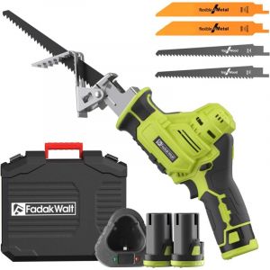 Scie Sabre Sans Fil,PULITUO 12V Scie Ego&icirc;ne Electrique sans Fil Vitesse Variable 0-2700RPM,vert scie sabre sans fil avec batterie 22.0Ah&Chargeur