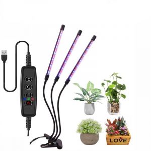 Lampes horticoles LED pour plantes d'int&eacute;rieur, spectre complet, col de cygne ajustable.