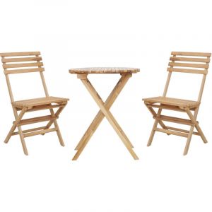 AXI - Rae Table et Chaise Bistrot, 2 Chaises 1 Table, Ensemble Bistro Extérieur en bois, 100% Teck - Salon de Jardin Bistrot, Table Bistrot pour