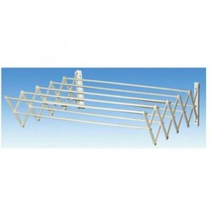 S&eacute;choir &agrave; linge mural pliable en accord&eacute;on - Pour s&eacute;cher &agrave; l'air libre les v&ecirc;tements et serviettes mouill&eacute;s - 60 cm - 5 barres