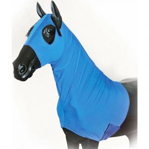 Cagoule en lycra bleu pour chevaux