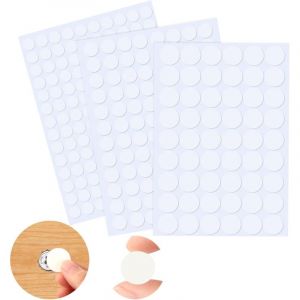290 Pi&egrave;ces Cache Vis Blanc, 12mm/15mm/21mm PVC Cache Trou Meuble Cache Vis Adhesif Cache Trou Mur Autocollants pour Trous de Vis pour Armoires Murales