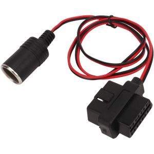Jeffergarden Adaptateur de prise allume-cigare OBD2, connecteur femelle de type T &agrave; 16 broches, c&acirc;ble d'alimentation pour voitures avec OBD