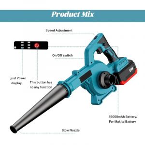 Souffleur de Feuilles sans Fil, 6 Vitesse Variable, D&eacute;bit d&rsquo;Air 360 m&sup3;/h, Souffleur &Eacute;lectrique pour Nettoyer Les Feuilles Mortes, la Salet&eacute;, la Neige