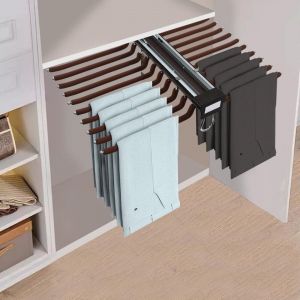 Porte Pantalon Coulissant &agrave; 22 Tiges Extensible Antid&eacute;rapant Cintres Porte Pantalon Dressing &eacute;conomise De l'espace,pour Armoire, Buanderie, Zone De