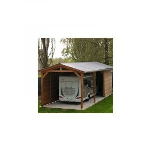 Abri Deux Pentes, 450cmx1050cm, Bois douglas Français, Carport, Auvent, Abri Camping-car