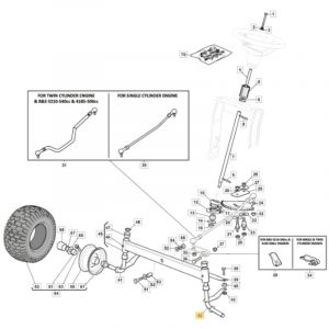 Alpina - 382230375/1 - Fus&eacute;e de Roue Gauche pour Tondeuse Autoport&eacute;e ggp - stiga