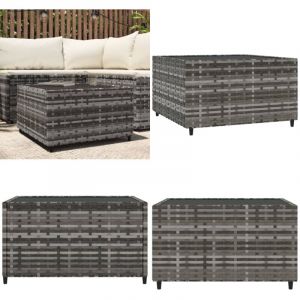 Table basse de jardin carré gris 50x50x30 cm résine tressée - Table Basse Jardin - Table Extérieure - Mobilier De Jardin - Table Ronde - Résine