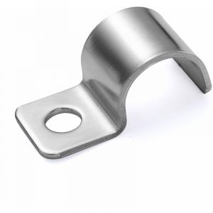 20 Pi&egrave;ces fixation grillage rigid,U-Collier de Serrage Lourd un trou Acier inoxydable fixation grillage rigide sur mur Pour installation de c&acirc;ble