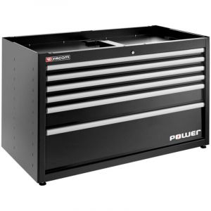 Facom - Meuble bas 6 tiroirs extra large JLS3 avec tiroir &eacute;nergis&eacute;, noir