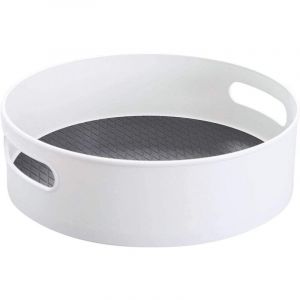 Plateau Tournant Epices &Phi;30cm Rangement Placard Cuisine Plastique Lazy Susan, Etagere a Epices Porte Epice Rangement Epices Blanc