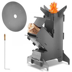 Wolketon Po&ecirc;le &agrave; fus&eacute;e avec poker de foyers Tisonnier de Chemin&eacute;e, BBQ Camping pour Voyager Pique-nique Chasse