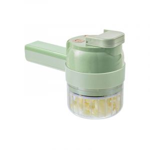 4 en 1 Ensemble de Trancheuse à Légumes Électrique Outil Coupe Légumes Légumes en Portable Coupe-Fruits Multifonctions avec Récipient et Brosse de