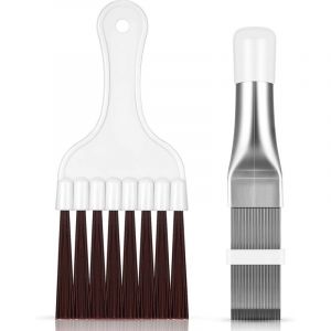2 Pi&egrave;ces Peigne d'Aileron de Condensateur de Climatiseur, Brosse de Nettoyage &agrave; Ailettes Nettoyeur d'Ailettes de Climatiseur Nettoyage de Bobines de