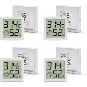 Lot Thermometre Interieur Maison, Mini LCD Digital Thermom&egrave;tre, Hygrom&egrave;tre d'int&eacute;rieur Mural Petit pour Chambre B&eacute;b&eacute;, Chambre &agrave; Coucher, Salon et
