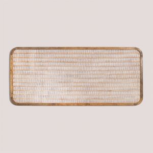 Sklum - T&ecirc;te de lit pour lit de 150 cm en manguier Yulara Naturel - Blanc 150 cm