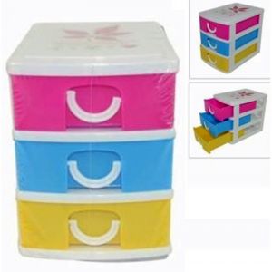 Petite Commode 3 Tiroirs 11,5x13x9cm Color&eacute;e Multi-usage Petites Pi&egrave;ces