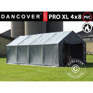 Dancover - Tente de Stockage Tente Abri pro 4x8x2,5x3,6m, pvc, Gris