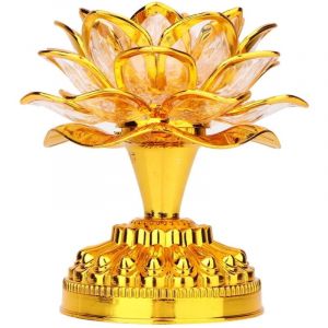 Lampe Lotus, Lampe Bouddhiste led Lotus, Lampe led Lotus Lampe Bouddha Maison Lampe Dorée avec 36 Chansons avec Prise us 110-240 v Pas de Batterie