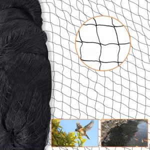15x15m Filet Anti Oiseaux Filet Voliere - Noir Filet de Protection Mailles de 5 par 5 cm, Polyvalente Filet Poules - Ymyny