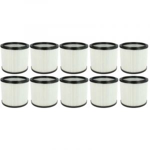 Vhbw - 10x filtre plissé compatible avec Aqua Vac boxter 15 p, 30 s, 20 s, 15 s aspirateur - blanc
