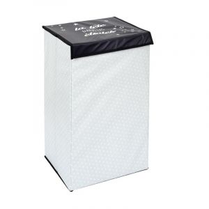 Panier &agrave; Linge Pliable 'Gar&ccedil;on' 58cm Noir & Blanc