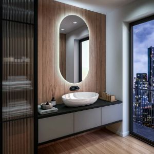 Artforma - Miroir led Lumineux 70x120 cm de Salle de Bain Mural avec éclairage Blanc Froid 7000K T106 Transparent