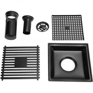 Eosnow Drain de sol de douche avec Grille de couvercle amovible, fourniture de salle de bain en acier inoxydable SUS304 12x12cm