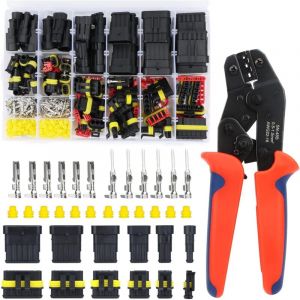 Connecteur &eacute;tanche 709 pi&egrave;ces, connecteur &eacute;tanche avec pince &agrave; sertir, connecteur &eacute;lectrique de voiture &eacute;tanche pour moto 1/2/3/4/5/6 broches