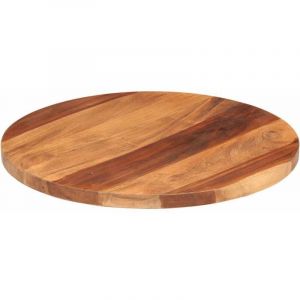 Dessus de table-Plateau de Table de Remplacement bois massif d'acacia rond 25-27 mm 50 cm 517831