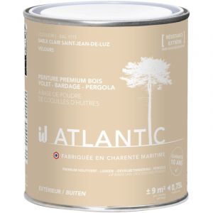 Peinture bois ext&eacute;rieurs -RAL 1015 Sable clair Saint Jean de Luz- 750ML - ATLANTIC