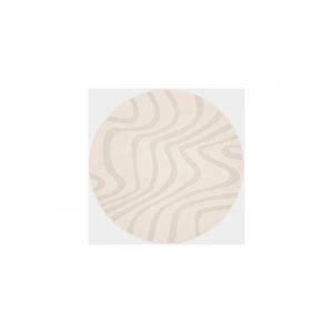 D&eacute;coweb - Tapis rond de salon en relief - Belle-&icirc;le - Vagues &eacute;cru et cr&egrave;me - &oslash; 160 cm