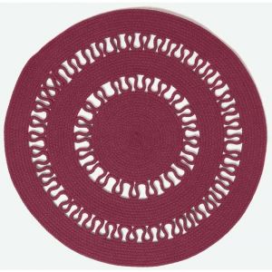 Homescapes - Tapis rond tiss&eacute; &agrave; plat en coton ajour&eacute; Prune, 90 cm