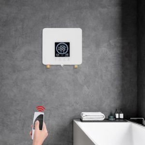 7.5KW Petit chauffe-eau &eacute;lectrique instantan&eacute; 230V Mini cuisine Salle de bain Chauffe-eau sous &eacute;vier avec affichage led