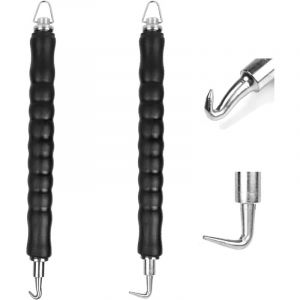 Houhence - 2PCS Torsadeuse Fil de Fer, Ligature Fer a Beton, Twister Crochet Droits et Torsadeuse de Fil Courbes Outils Pour Lien a Boucle Fer a