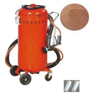 Equipement Express Sicoba - Combiné Sableuse Aérogommeuse Aspirateur mobile 106L intérieur/extérieur + 4 Buses 7mm + Sac 25kg d'Abrasif Garnet 200A+