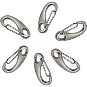 Shining House - 6 Pièces 304 Mousqueton en inox, Mousqueton inox 50mm, Mousqueton Acier Inoxydable 304 Forme d'Oeuf, pour l'Alpinisme Camping