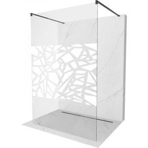 Mexen - Kioto paroi de douche autoportante 120 x 200 cm, transparent/Design blanc 8 mm, Noir - 800-120-002-70-85